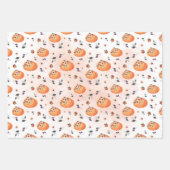 秋フローラ名札付きカボチャ紙シート ラッピングペーパーシート (正面2)