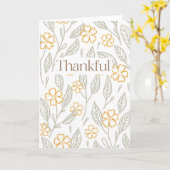 秋フローラ感謝の感謝挨拶 カード (黄色い花)