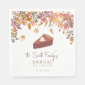 秋フローラ感謝祭ディナーまたはパイコンテスト スタンダードランチョンナプキン (正面)