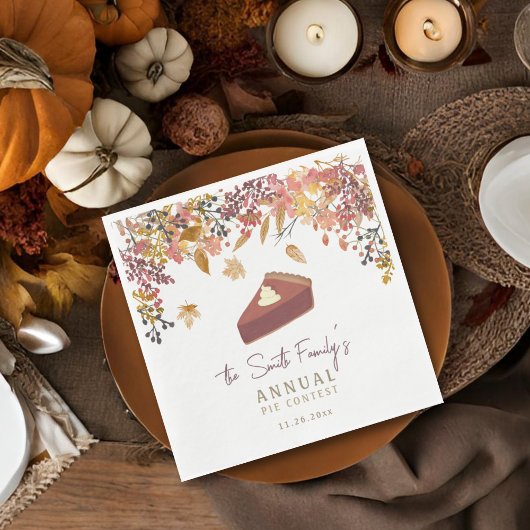 秋フローラ感謝祭ディナーまたはパイコンテスト スタンダードランチョンナプキン