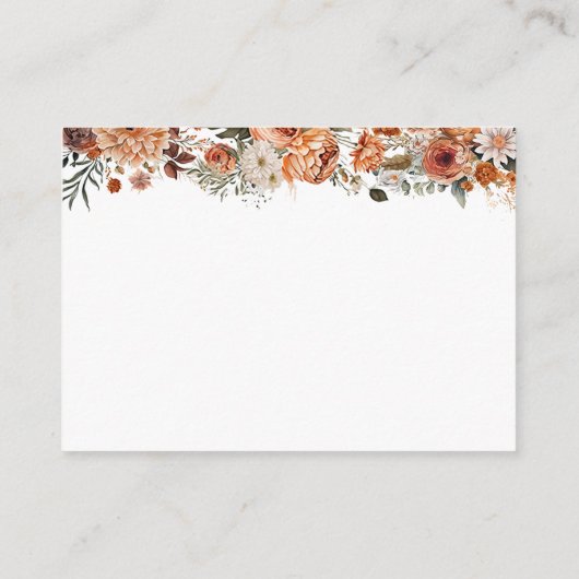 秋フローラ数キスブライダルシャワーカード エンクロージャーカード (裏面)