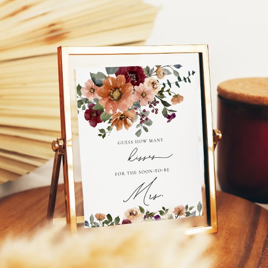 秋フローラ数キスブライダルシャワーゲーム ポスター