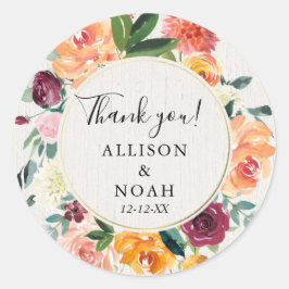 秋フローラ水の色の素朴なブルゴーニュの好意 ラウンドシール