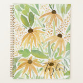 秋フローラ水彩ひまわり プランナー手帳 (正面)