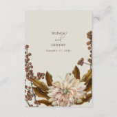 秋フローラ水彩秋の結婚式QRコード エンクロージャーカード (裏面)