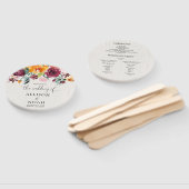 秋フローラ水彩素朴な結婚式プログラム ハンドファン (組立なし)