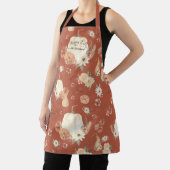 秋フローラ秋かぼちゃの葉の水色名 エプロン (インサイチュ)