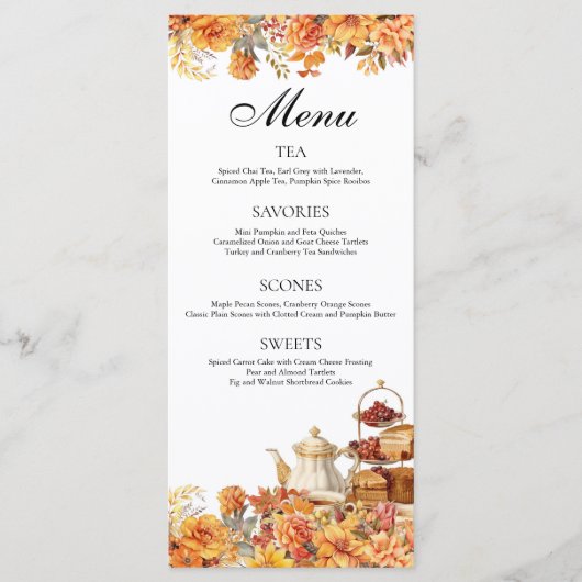 秋フローラ秋アフタヌーンティーパーティー メニュー (正面)