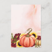 秋フローラ秋パンプキ結婚ン詳細 エンクロージャーカード (裏面)