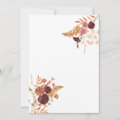 秋フローラ秋ブライダルシャワー 招待状 (裏面)