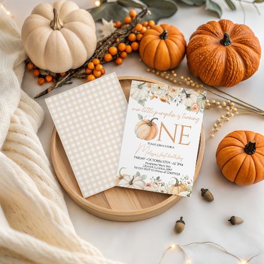 秋フローラ秋ベビーガールパーティー招待状 招待状