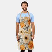 秋フローラ系列デザイン1 エプロン (着用した状態)