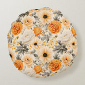 秋フローラ系列デザイン1 ラウンドクッション (裏面)