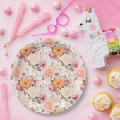 秋フローラ系列デザイン2 ペーパープレート (パーティー)