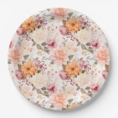 秋フローラ系列デザイン2 ペーパープレート (正面)