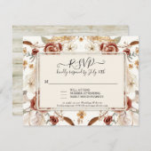 秋フローラ紅水色葉反応 招待状 (正面/裏面)