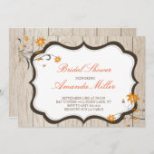 秋フローラ素朴ブライダルシャワー招待状 招待状 (正面/裏面)