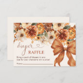 秋フローラ素朴ベビーシャワーおむつラッフル エンクロージャーカード (正面/裏面)