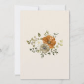 秋フローラ素朴ホワイトパンプキンブライダルシャワー 招待状 (裏面)