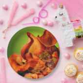 秋フローラ素朴秋結婚の取り決め ペーパープレート (パーティー)