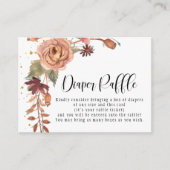 秋フローラ素朴BOHO水彩おむつラッフル エンクロージャーカード (正面)