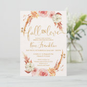 秋フローラ結婚と金ゴールドブライダルシャワーインビタ 招待状 (スタンド正面)
