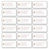 秋フローラ結婚のゲスト受信者名アドレス シール (正面)