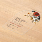 秋フローラ結婚のリハーサルディナー アクリル招待状 (レイダウン)