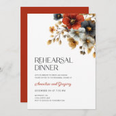 秋フローラ結婚のリハーサルディナー 招待状 (正面/裏面)
