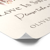 秋フローラ結婚アイボリーの愛は甘いサイン ポスター (角)