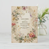 秋フローラ結婚アールヌーボー 招待状 (スタンド正面)