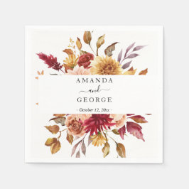 秋フローラ結婚カクテル スタンダードカクテルナプキン