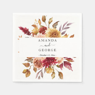 秋フローラ結婚カクテル スタンダードカクテルナプキン