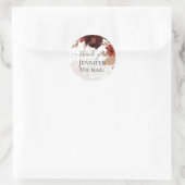 秋フローラ結婚ズスイートテラコッタブルガンディレッド ラウンドシール (バッグ)