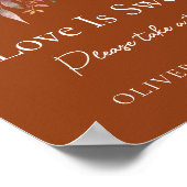 秋フローラ結婚テラコッタラブズスウィートサイン ポスター (角)