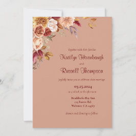 秋フローラ結婚式招待状 招待状
