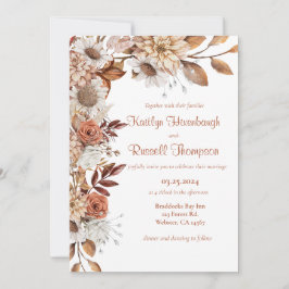 秋フローラ結婚式招待状 招待状