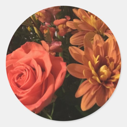 秋フローラ結婚式用シールと封筒用シール ラウンドシール (正面)