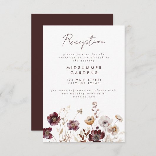 秋フローラ結婚式 エンクロージャーカード (正面/裏面)