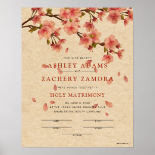 秋フローラ結婚証書 ポスター