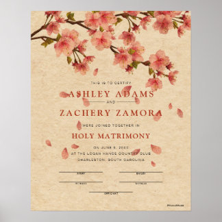 秋フローラ結婚証書 ポスター