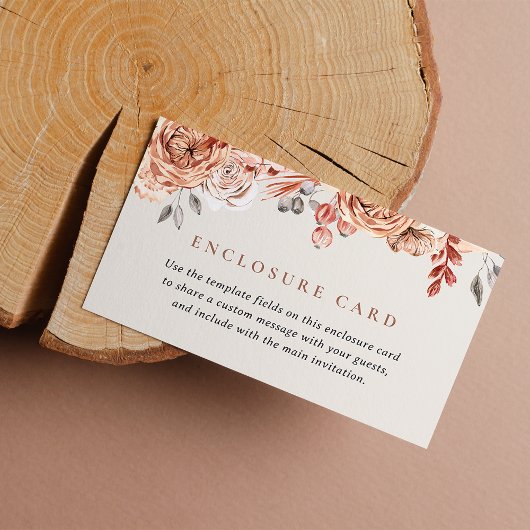 秋フローラ編集可能ベビーシャワー囲みカード エンクロージャーカード