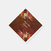 秋フローラ華麗なミセス結婚ズ スタンダードカクテルナプキン (角)