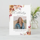 秋フローラ葬儀プログラムフォト招待状 招待状 (スタンド正面)