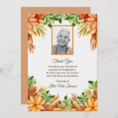 秋フローラ葬儀記念サンキューカード (正面/裏面)