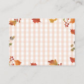 秋フローラ赤ちゃん衣赤ちゃんシャワー詳細 エンクロージャーカード (裏面)