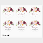 秋フローラ赤面ピンクブルゴーニュ感謝していーお願い ラウンドシール (シート)