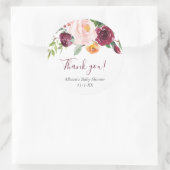 秋フローラ赤面ピンクブルゴーニュ感謝していーお願い ラウンドシール (バッグ)