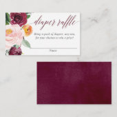秋フローラ赤面ブルゴーニュおむつラッフルカード エンクロージャーカード (正面/裏面)