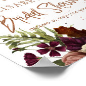 秋フローラ錆びブライダルシャワー歓迎サイン ポスター (角)